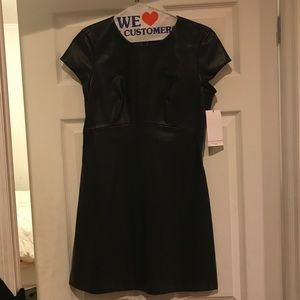 Zara Black Faux Leather Mini Dress